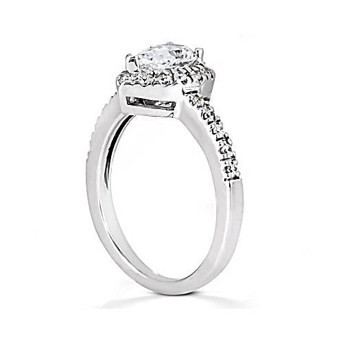 2.50 Carats Bague De Fiançailles Royale Halo Poire Réel Diamant