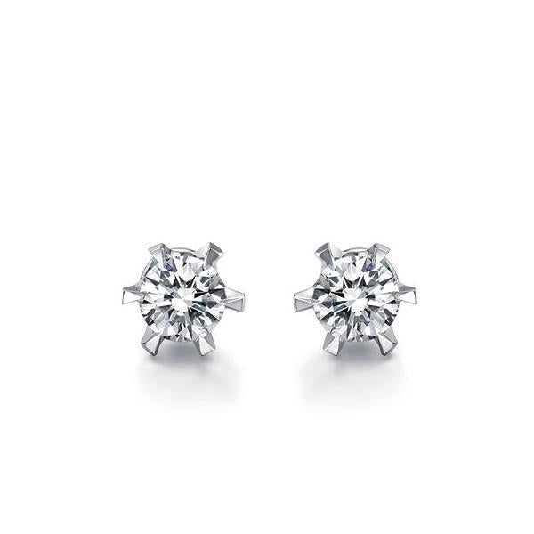 2.50 Carats Boucles D'oreilles Véritable Diamants Taille Ronde Or Blanc 14K