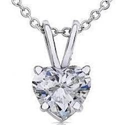 2.50 Carats En Forme De Coeur Naturel Diamant Collier Pendentif Or Blanc 14K