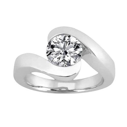 2.50 Ct. Bague de Fiançailles Réel Diamant Solitaire Or Blanc