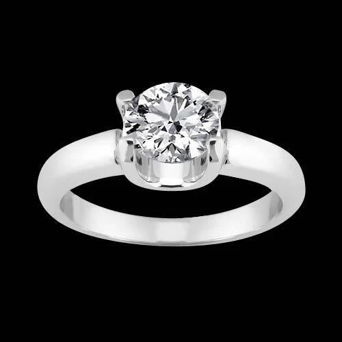 2.50 Ct. Bague de Fiançailles Solitaire Réel Diamant Rond Or Blanc 14K