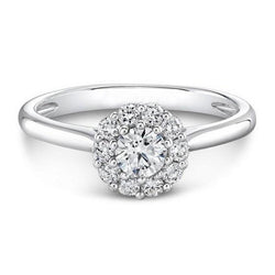 2.50 carats bague de fiançailles Réel diamant Halo bijoux