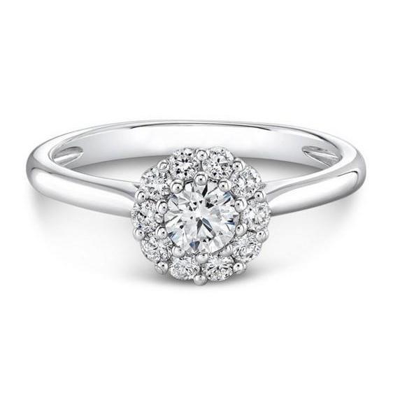 2.50 carats bague de fiançailles Réel diamant Halo bijoux