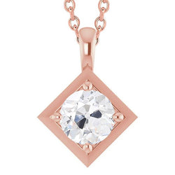 2.50 carats solitaire Véritable diamant pendentif rond bijoux de la vieille mine