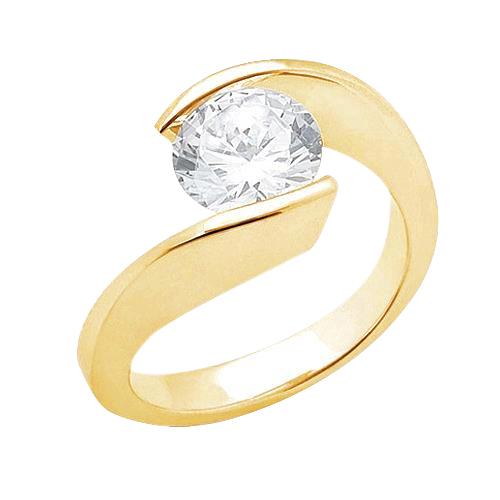 2.50 ct. Bague De Fiançailles Naturel Diamant Scintillant Or Jaune