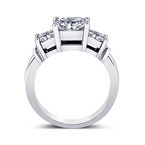 2.51 Carat Princesse Naturel Diamants Bague De Fiançailles Bijoux En Or 3 Pierres