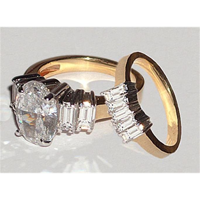 2.51 Carats Bague De Fiançailles Réel Diamants Sertie Or Jaune