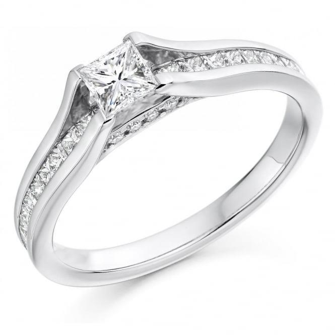 2.60 Carats Alliance Princesse Véritable Diamant Avec Accents Or Blanc