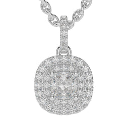 2.70 Carats Collier Pendentif Réel Diamants Étincelants Or Blanc 14 Carats Neuf