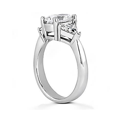 2.71 ct. Bague De Fiançailles Gros Réel Diamants Bijoux Trois Pierres Neuf