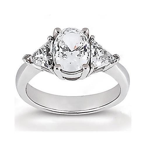 2.71 ct. Bague De Fiançailles Gros Réel Diamants Bijoux Trois Pierres Neuf