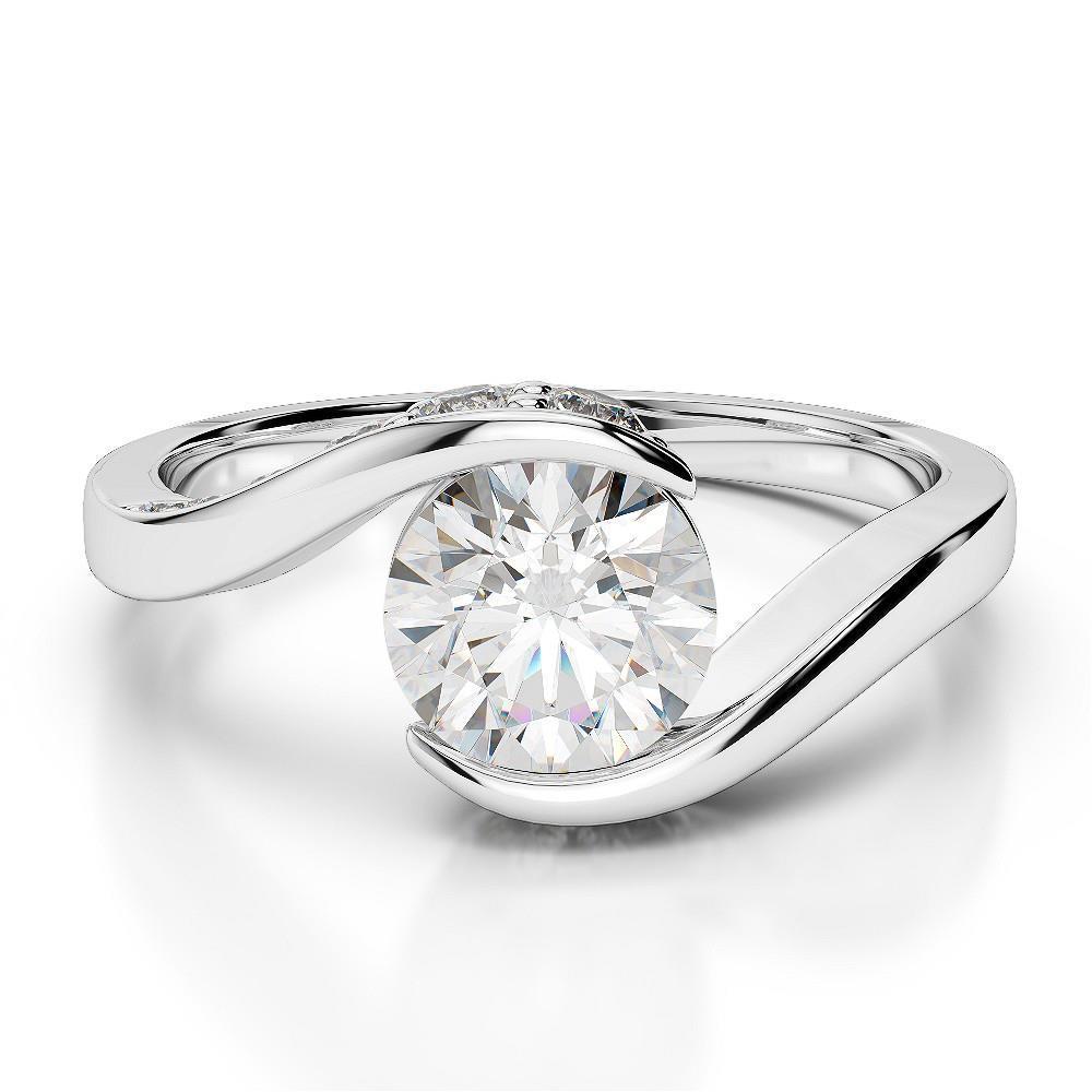 2.75 Carats Bague Solitaire De Mariage Véritable Diamant Rond Etincelant Blanc 14K