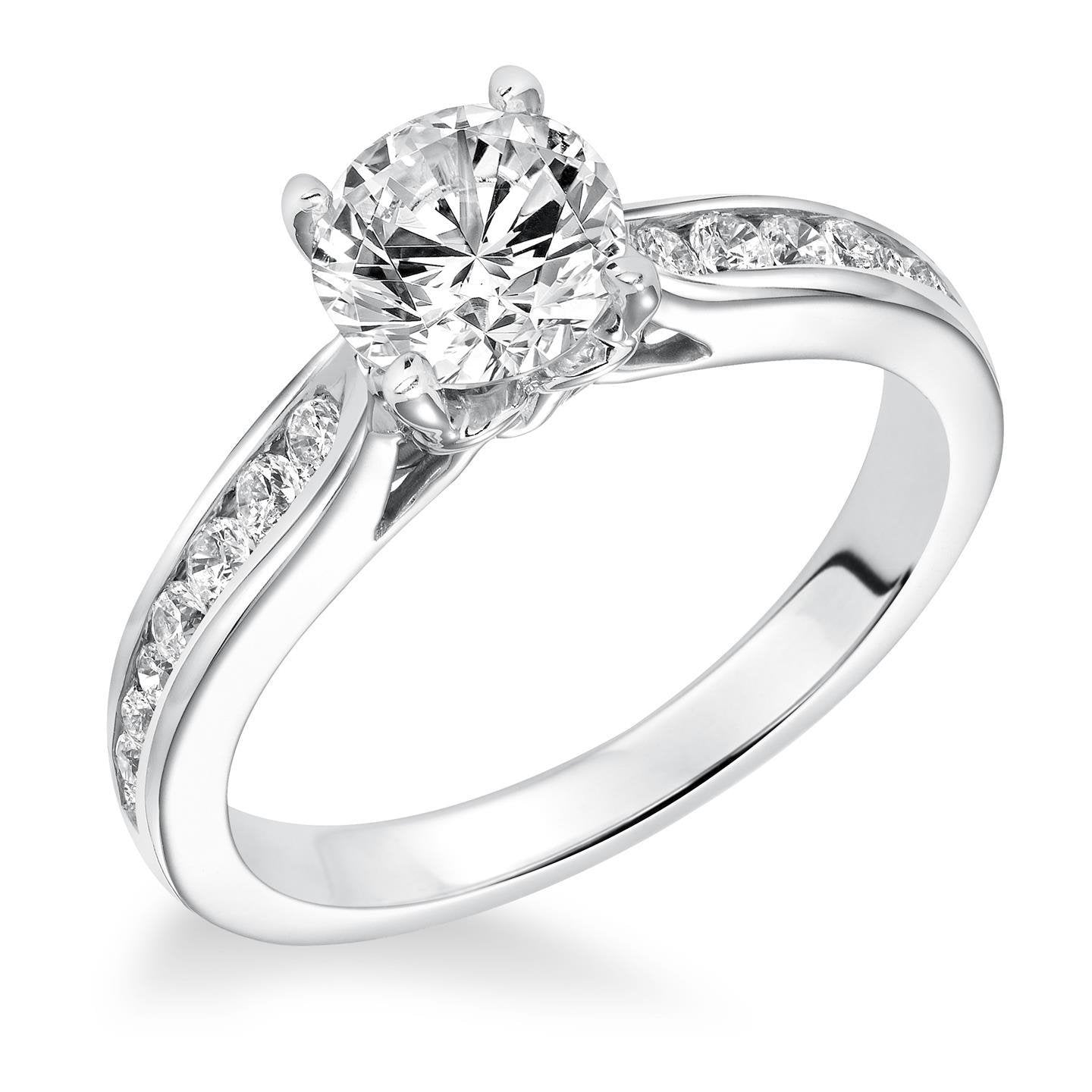 2.75 Carats Solitaire Avec Accent Naturel Diamants Alliance Or Blanc