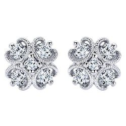 2.80 Carats Boucles D'oreilles Réel Diamants Magnifiques Dames Or Blanc 14K Neuf