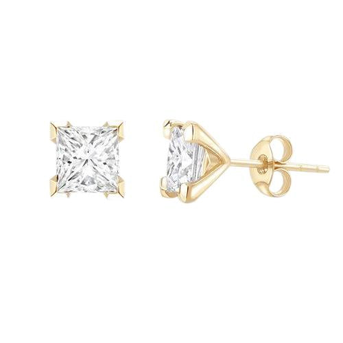 2.80 Carats Réel Diamants Femmes Clous D'oreilles Or Jaune 14K