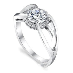 2.85 Ct Rond Halo Naturel Diamant Bague Bijoux