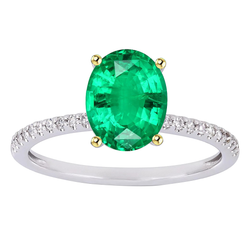 GIA Certifié Émeraude Bague Pierre Précieuse 2 carats – Or