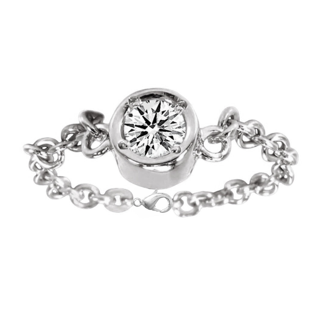 Brillant Taille Ronde Bracelet Tennis en Or 14K Rose – vue de face