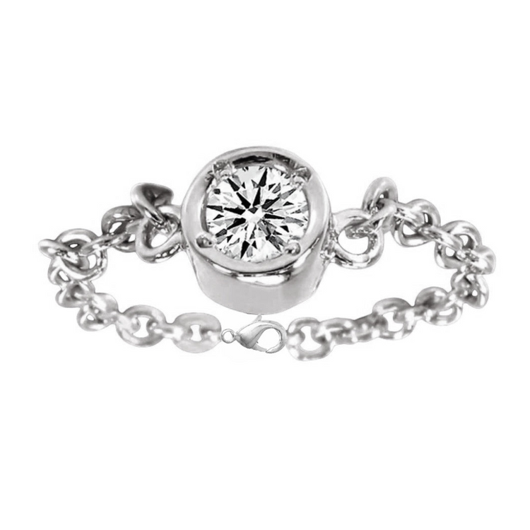 Brillant Taille Ronde Bracelet Tennis en Or 14K Rose – vue de face