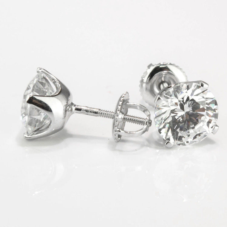 Diamant Pendants d'Oreilles 2 carats Or Blanc 14 Carats – vue d'angle