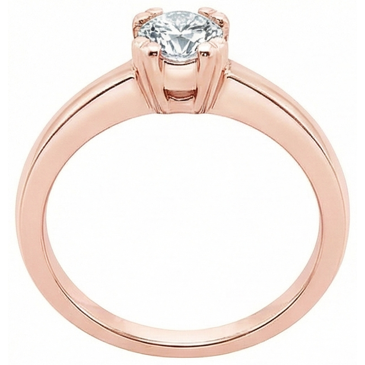 naturel round diamant 3.01carats bague vue de profil