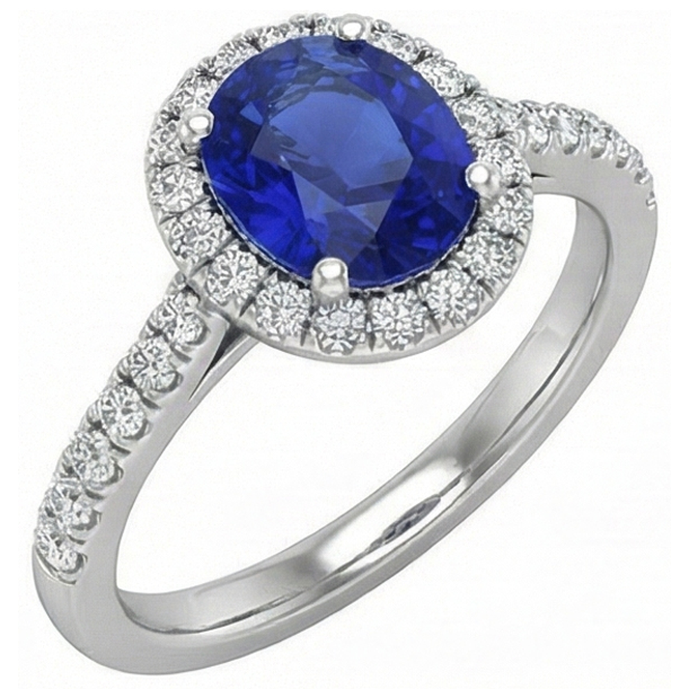 naturel oval diamant 3.25carats alliance vue de face