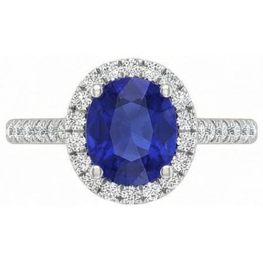 naturel oval diamant 3.25carats alliance angle de côté