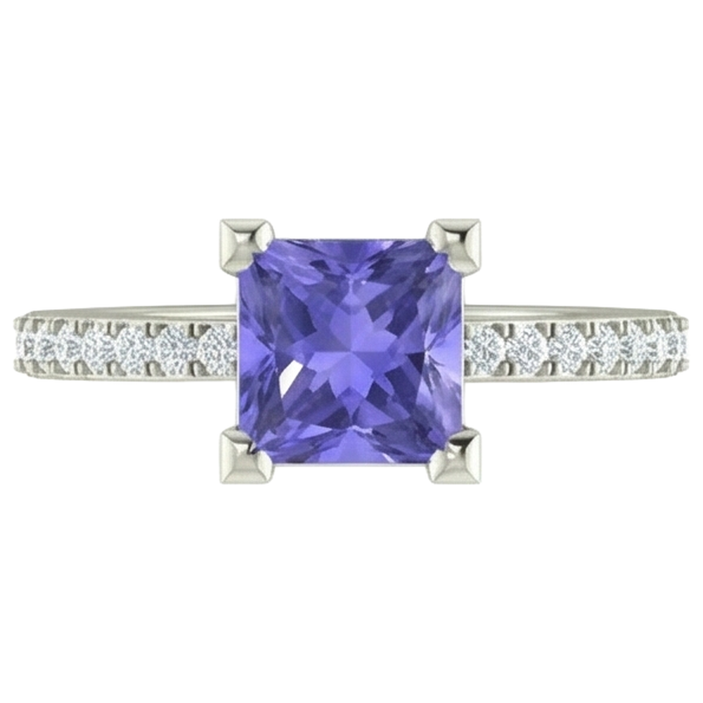 naturel tanzanite 3.40carats alliance angle de côté
