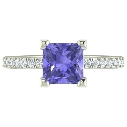naturel tanzanite 3.40carats alliance angle de côté
