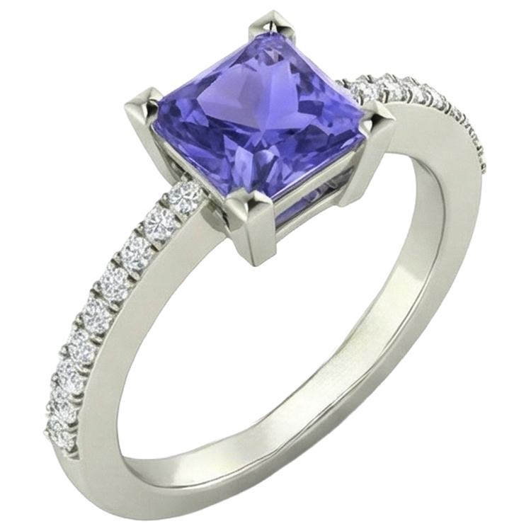 naturel tanzanite 3.40carats alliance détail rapproché