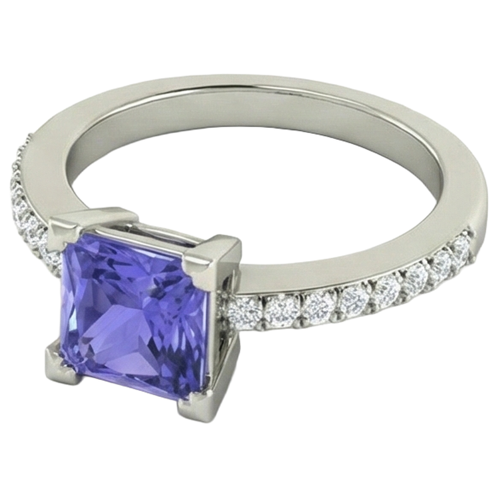 naturel tanzanite 3.40carats alliance vue de profil