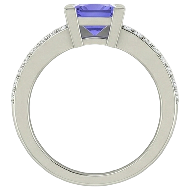 naturel tanzanite 3.40carats alliance avec accents diamants