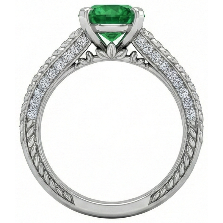 naturel diamant 3.50carats bague vue de profil