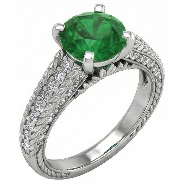naturel diamant 3.50carats bague angle de côté