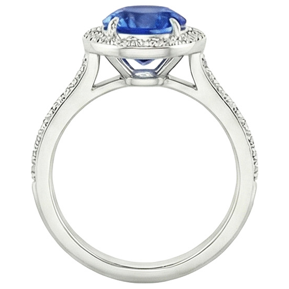 naturel round diamant 3.50carats bague vue de profil