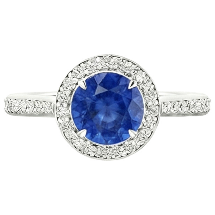 naturel round diamant 3.50carats bague angle de côté