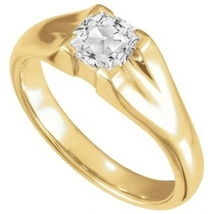 Diamant Fin Bague Mono-Pierre 3,50 carats Or Jaune 14 Carats – vue de face