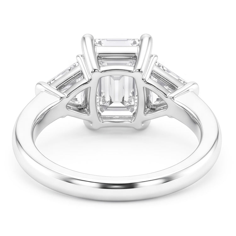 3.50 Carats Emeraude Et Bague De Mariage Réel Diamant Naturels Extraits des Mines ( et non cultivés en laboratoire ) Taille Trillion Trois Pierres