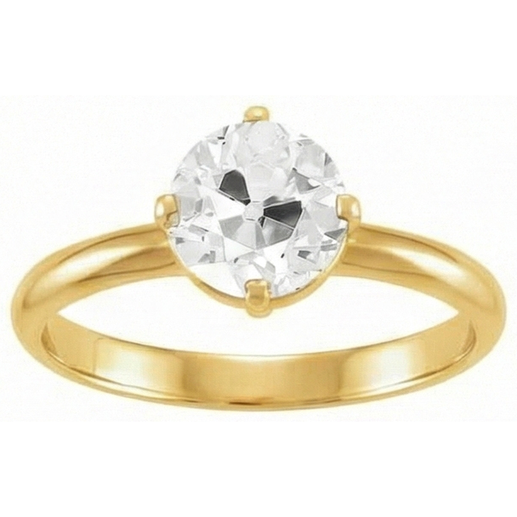Brillant Solitaire de Fiançailles 3,50-carats Or 14K Jaune – vue de côté