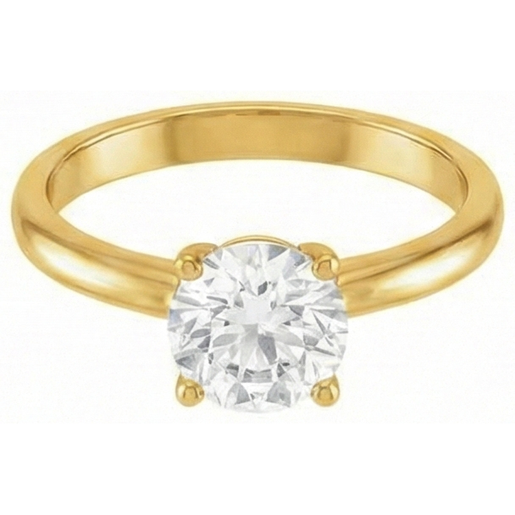 Solitaire de Fiançailles Or 14K Jaune avec Brillant – vue d'angle