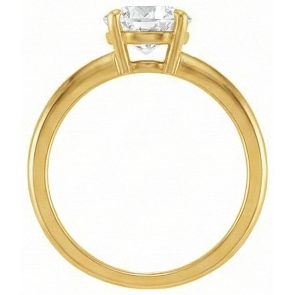 Brillant Taille Old Mine Solitaire de Fiançailles en Or 14K Jaune – vue de dessus
