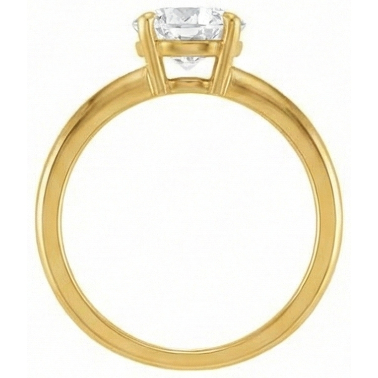 Brillant Taille Old Mine Solitaire de Fiançailles en Or 14K Jaune – vue de dessus