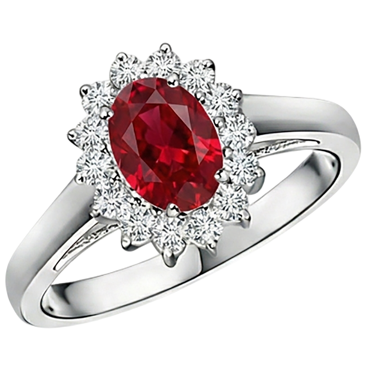naturel oval rubis 3.50carats bague détail rapproché