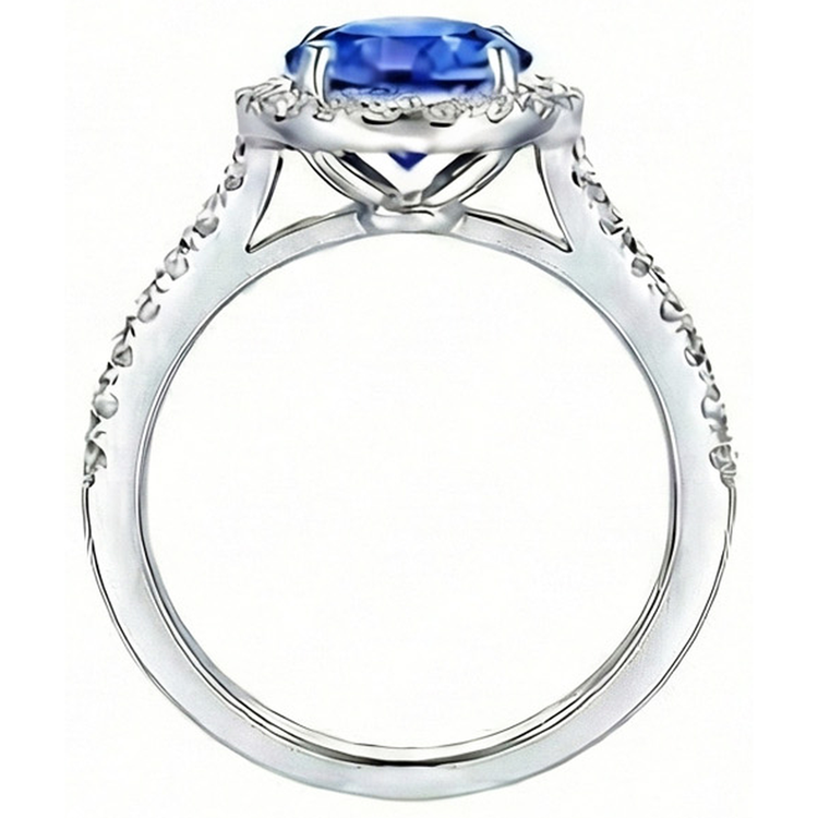 naturel round diamant 3.50carats bague vue de profil