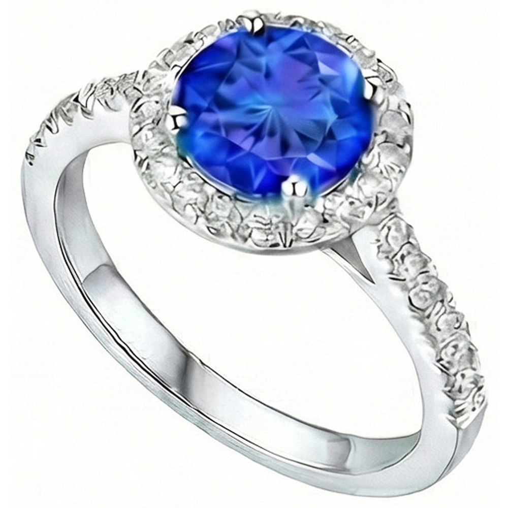 naturel round diamant 3.50carats bague vue de face