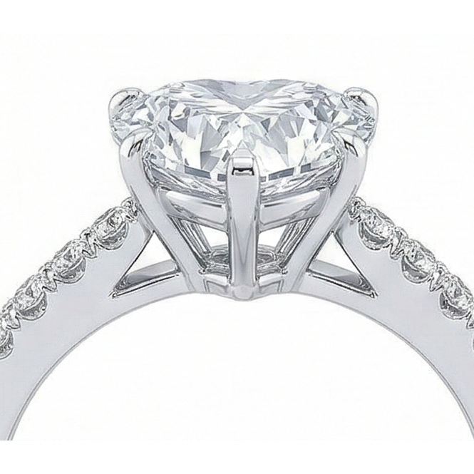 3.50 carats coeur et Réel diamant rond bague de mariage bijoux nouveau