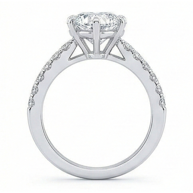3.50 carats coeur et Réel diamant rond bague de mariage bijoux nouveau