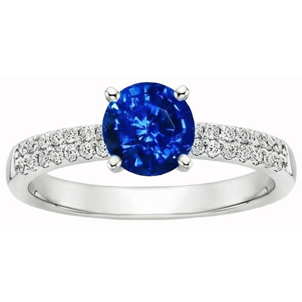naturel round diamant 3.50carats bague vue de face