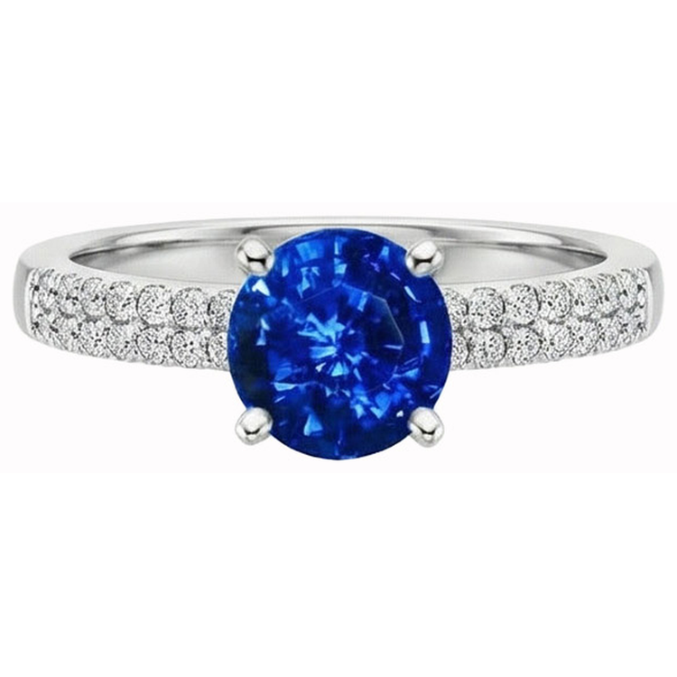 naturel round diamant 3.50carats bague angle de côté