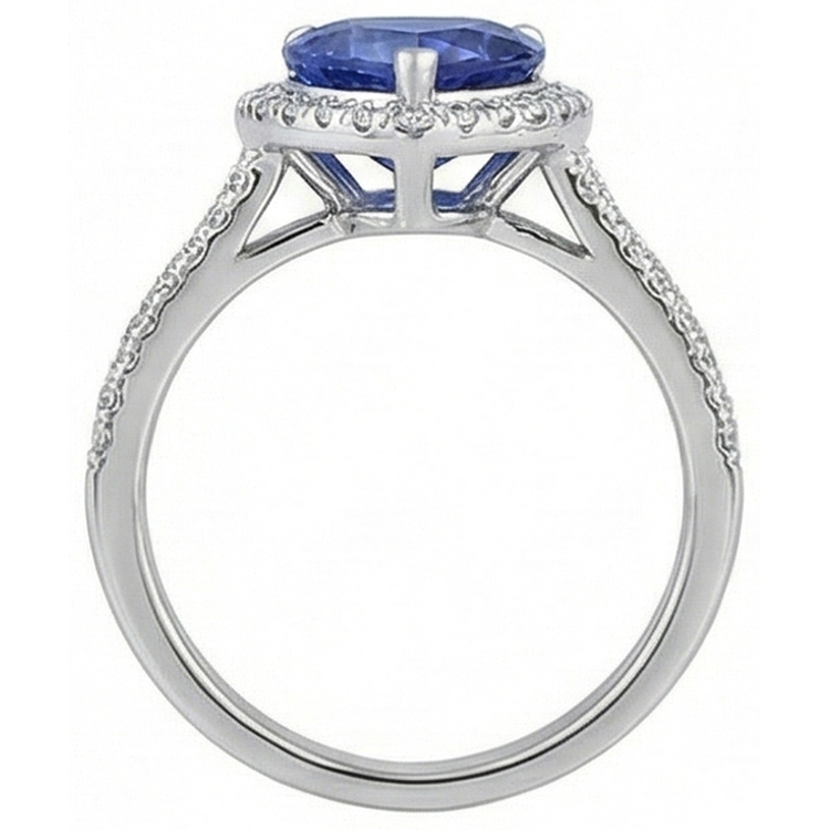 naturel diamant 3.60carats bague vue de profil